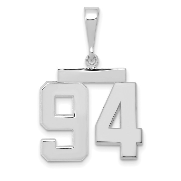 14kw Medium Polished Number 94 Charm WMP94
