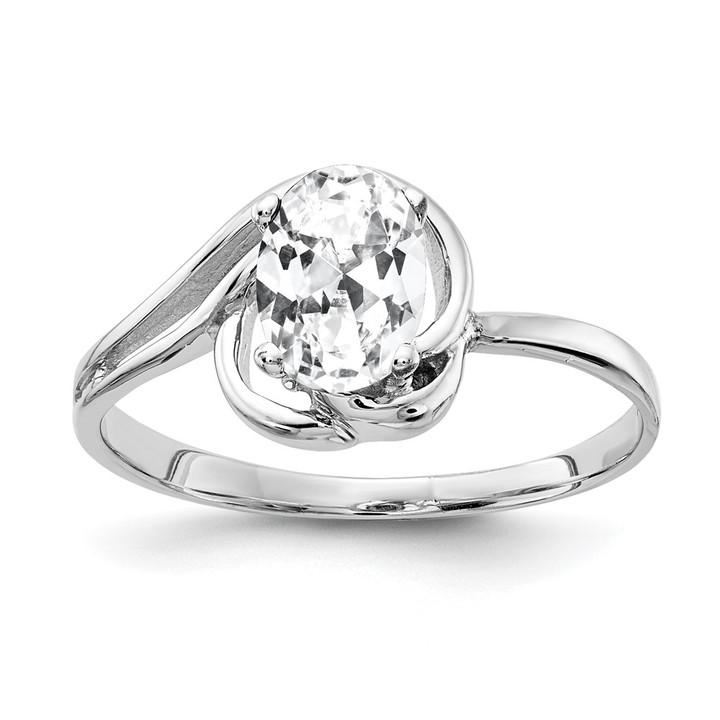 14k White Gold 7x5mm Oval Cubic Zirconia ring X9683CZ