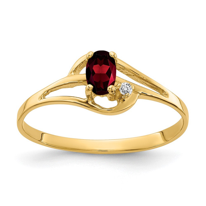 14k 5x3mm Oval Garnet A Diamond ring X9712GA/A