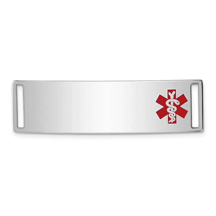 Sterling Silver Rhodium-plated Medical ID Plate XSM66