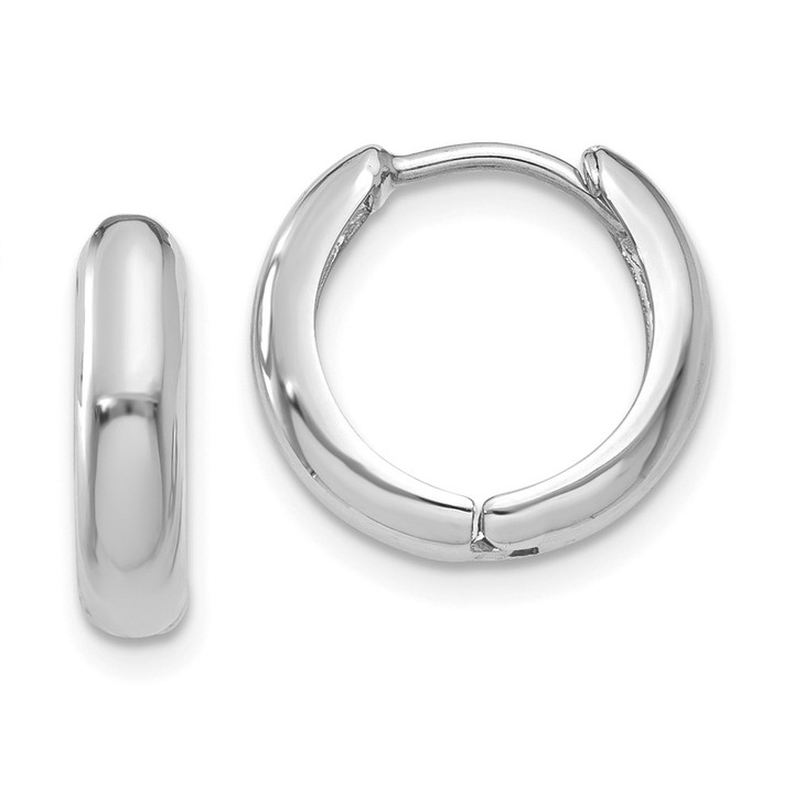 14k White Gold Hinged Hoop Earrings Y7917