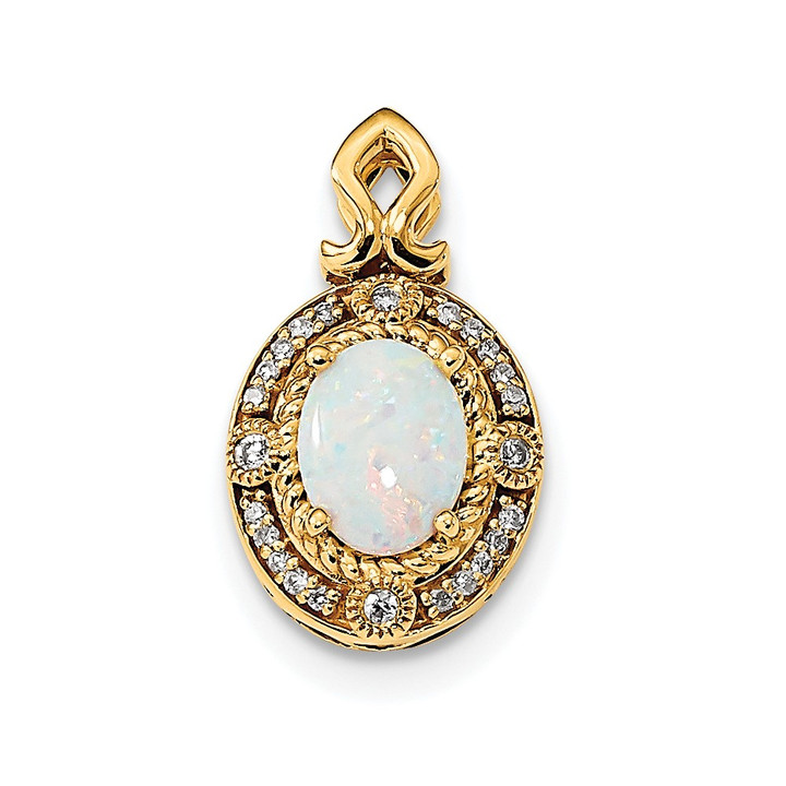 14k Austrian Opal and Diamond Pendant XP5175OP