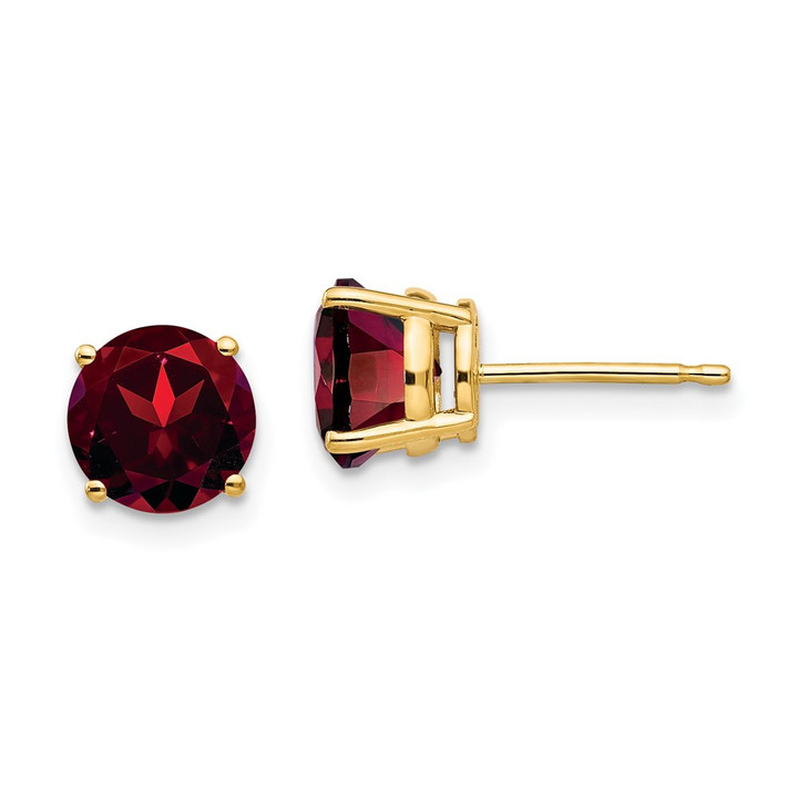 14k 7mm Garnet Post Earrings XE74GA