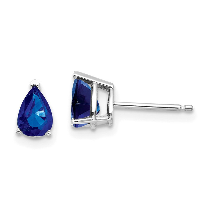 14k White Gold Sapphire Earrings XE79WS-B