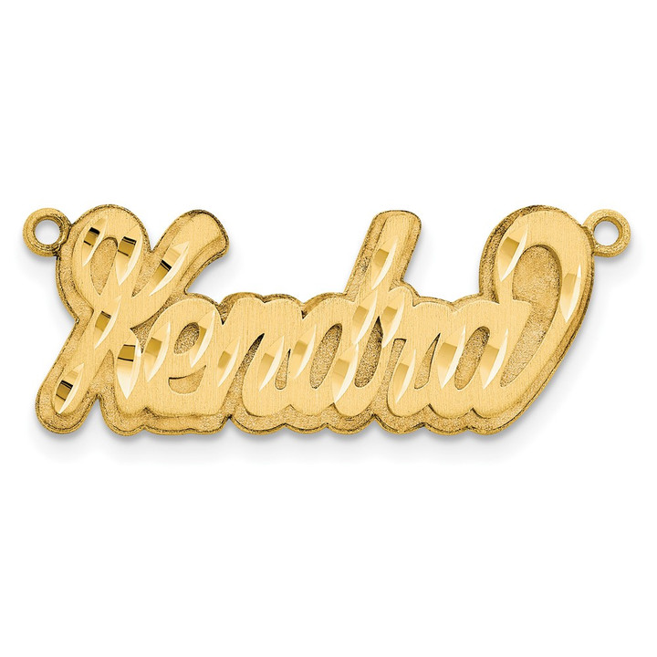 10k Yellow Gold 3D Satin Diamond-cut Name Plate 10XNA250Y