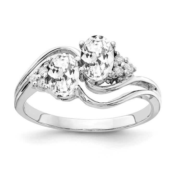 14k White Gold 6x4mm Oval Cubic Zirconia VS Diamond ring Y4618CZ/VS