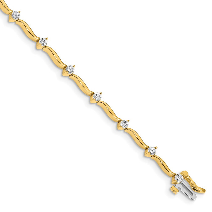 14k AA Diamond Bar Link Tennis Bracelet X656AA
