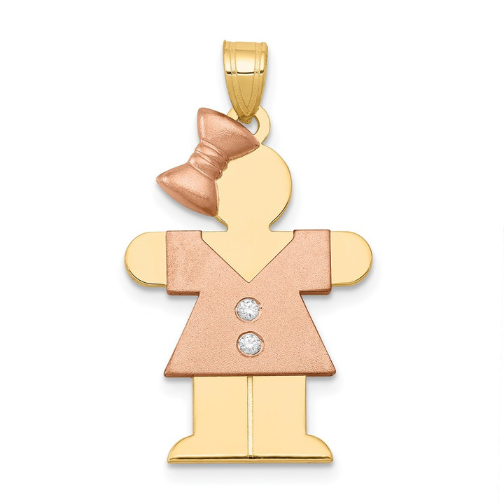 14k Two-tone AA Diamond Kid Pendant XK507AA