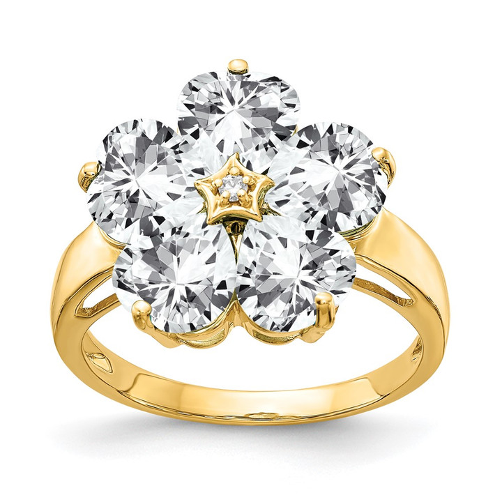 14k 6mm Heart Cubic Zirconia A Diamond ring Y4583CZ/A
