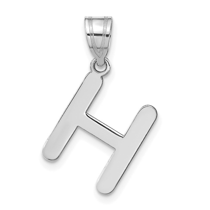 14kw Polished Bubble Letter H Initial Pendant YC1441WH