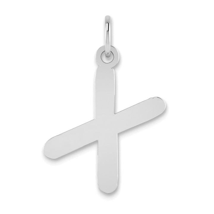 14kw Polished Bubble Letter X Initial Pendant YC1441WX