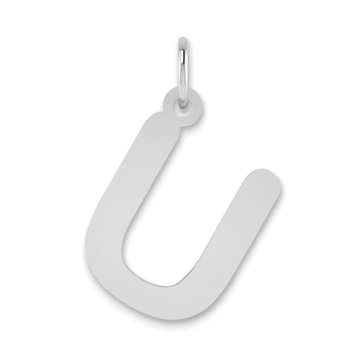 14kw Polished Bubble Letter U Initial Pendant YC1441WU
