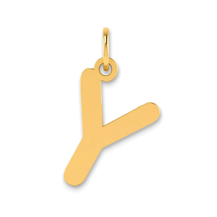 14k Polished Bubble Letter Y Initial Pendant YC1441Y