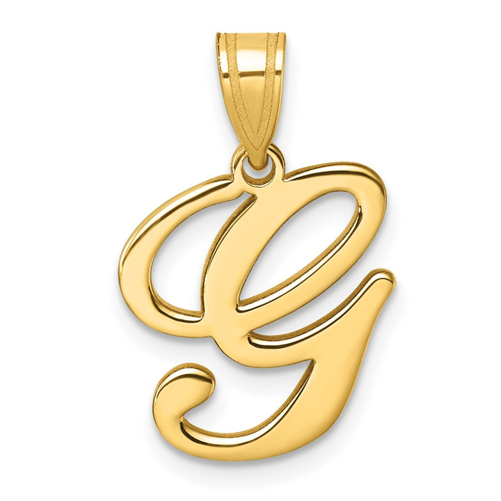 14K Script Letter G Initial Pendant YC1540G