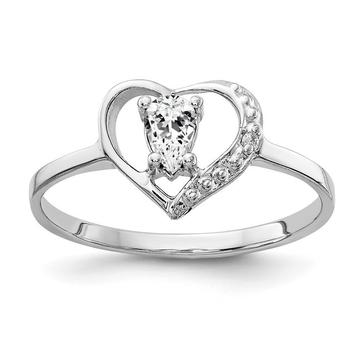 14k White Gold 5x3mm Pear Cubic Zirconia VS Diamond ring X9729CZ/VS
