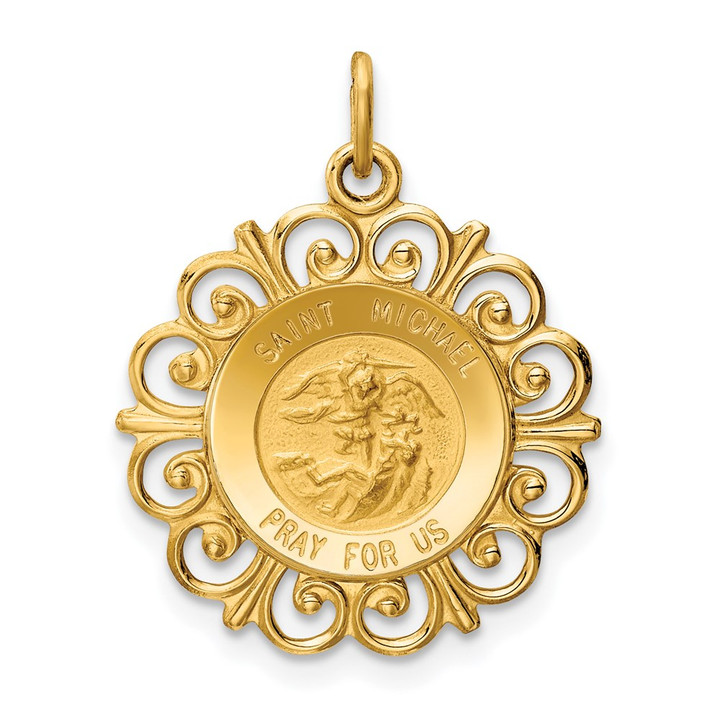 14k Saint Michael Medal Charm XR386