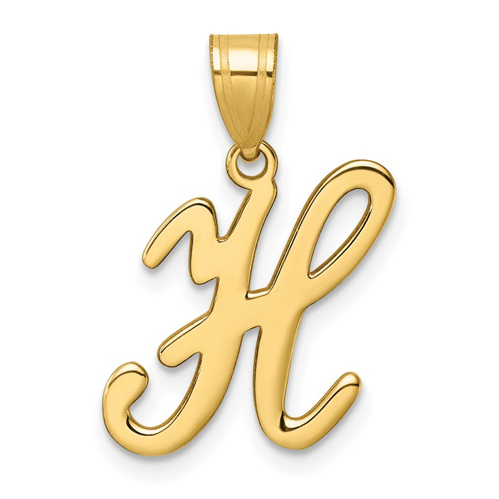 14K Script Letter H Initial Pendant YC1540H