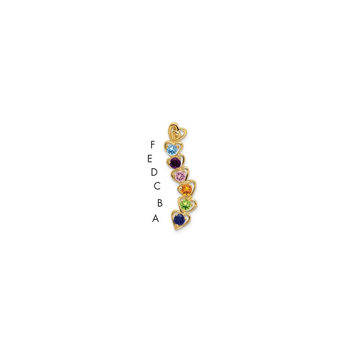 14k 6 Genuine Stone Family Pendant XMP54/6GY