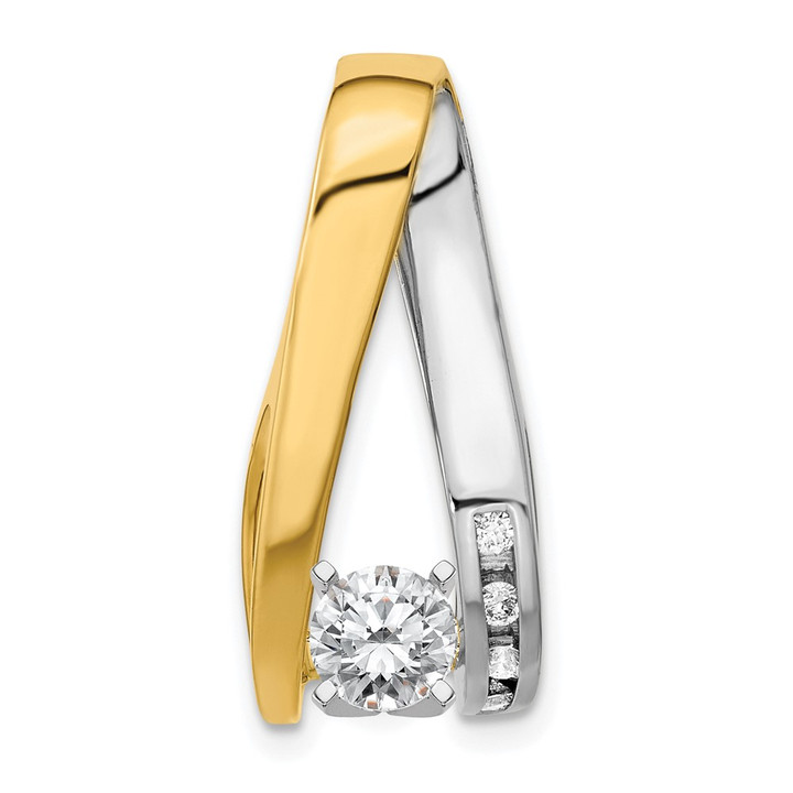 14k Two-tone AA Diamond Semi Mount Peg Slide XS628AA
