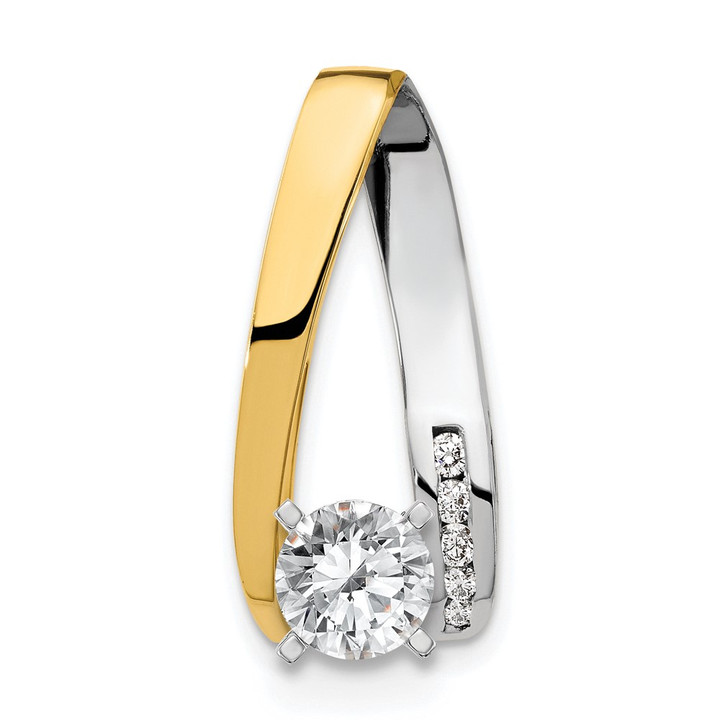 14k Two-Tone AA Diamond Semi Mount Peg Slide XS626AA