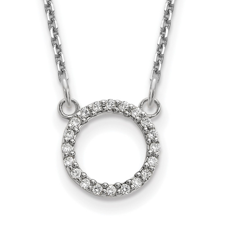 10k White Gold Diamond Open Circle Necklace 10XP5027WA