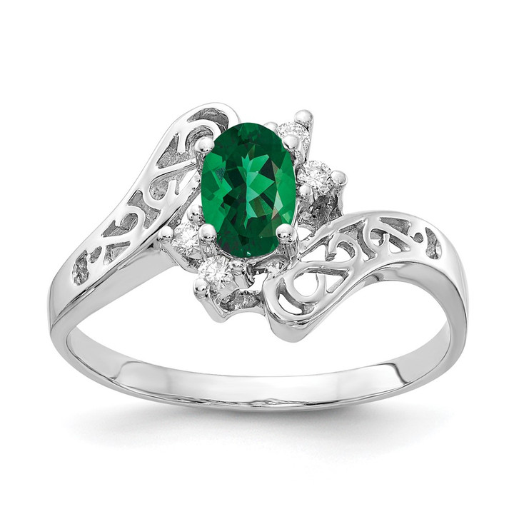 14k White Gold 6x4mm Oval Mount St. Helens VS Diamond ring X9734MS/VS