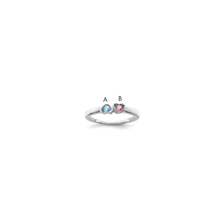 14k White Gold Synthetic Family Jewelry Ring XMR85/2WSY