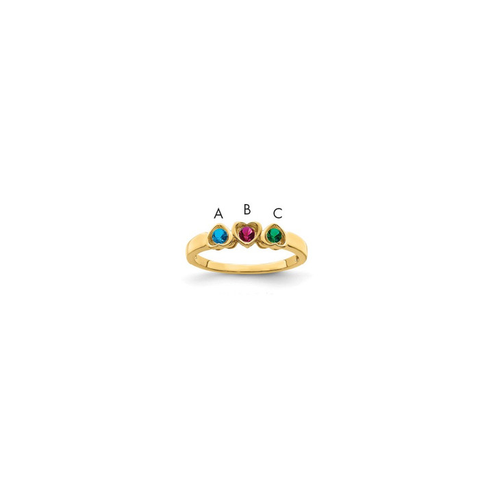 14k Genuine 3 Stone Mother's Ring XMR85/3GY