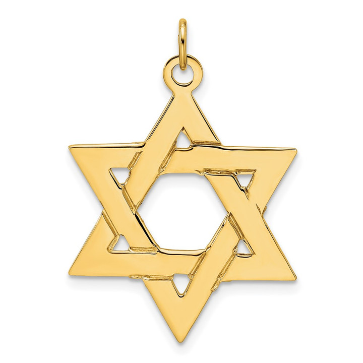 14k Polished Solid Star of David Pendant XR1961
