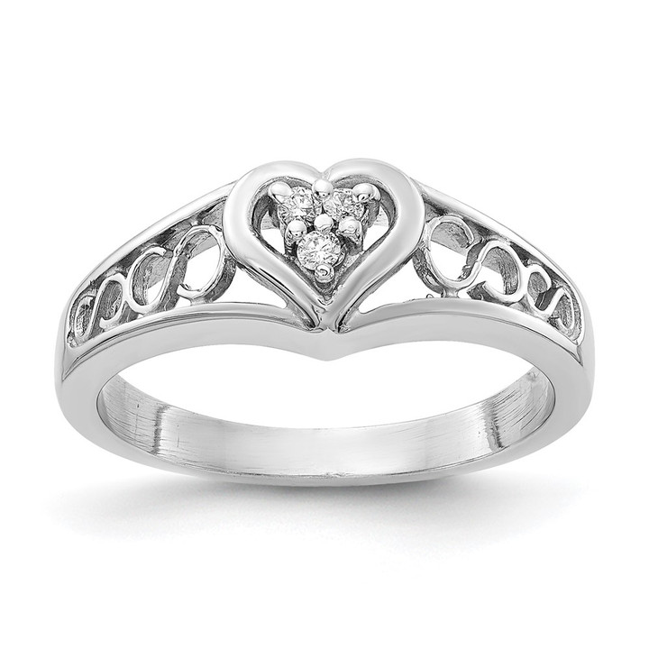 14k White Gold VS Diamond heart ring Y1733VS