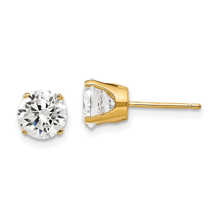 14k 6.5mm CZ stud earrings XD13CZ