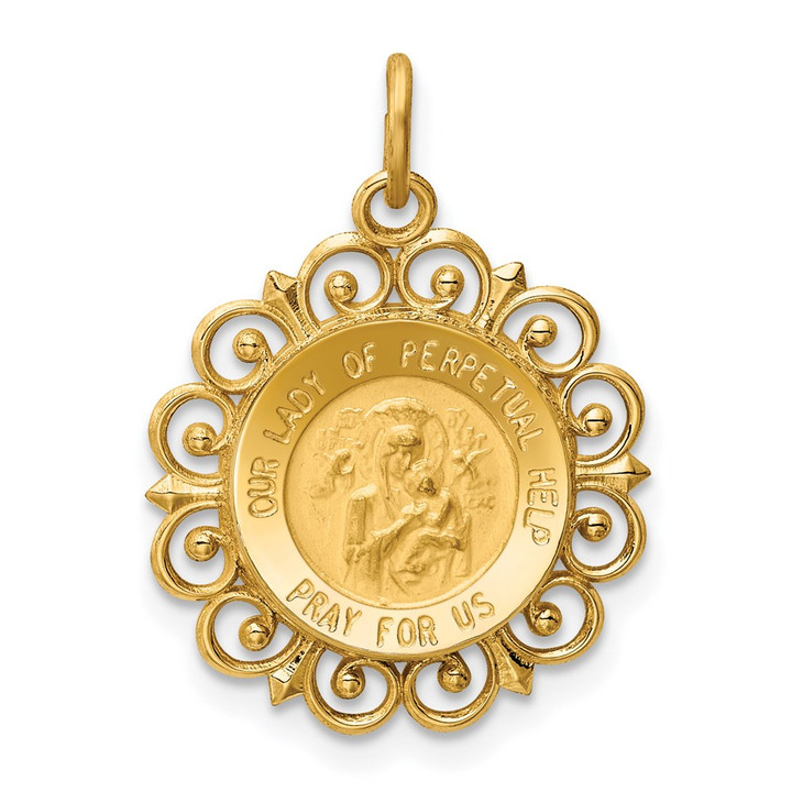 14k Our Lady of Perpetual Help Medal Charm XR339