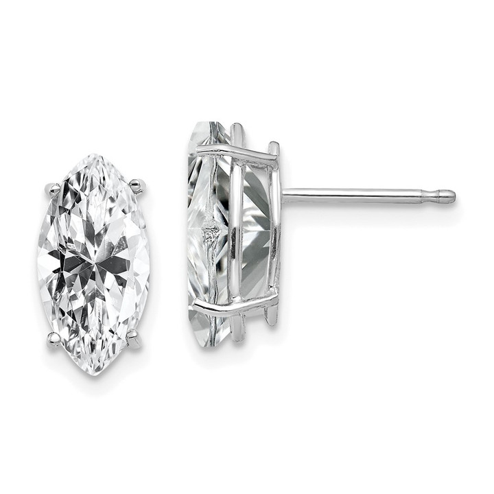 14k White Gold 10x5mm Cubic Zirconia Marquise Stud Earring XE105WCZ