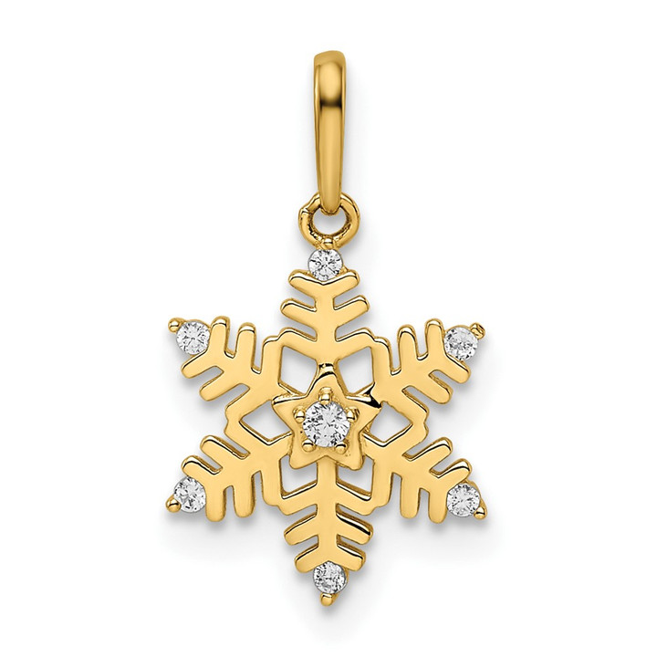 14k CZ Snowflake Pendant YC1523