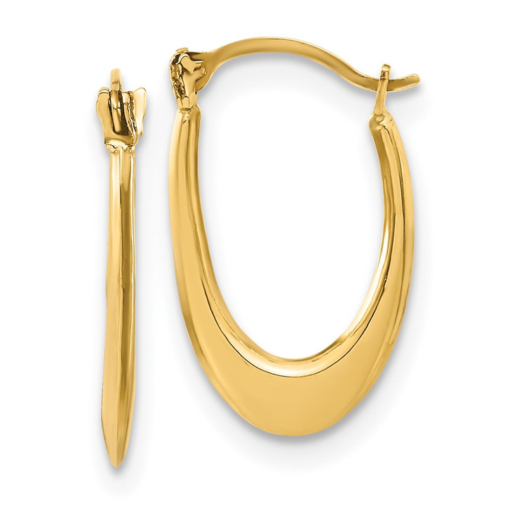 14k Polished Hollow U-Shaped Hoops YE1781