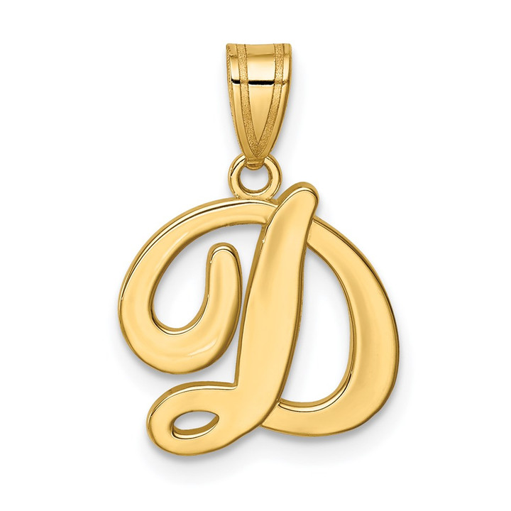 14KY Script Letter D Initial Pendant YC993D