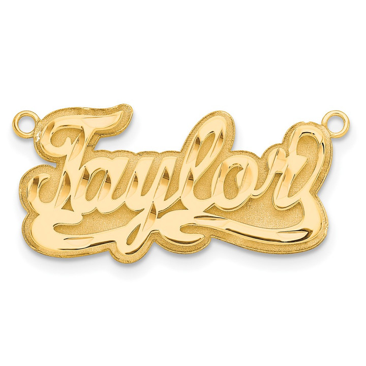 14k Yellow Gold 3D Diamond-cut Name Plate XNA244Y