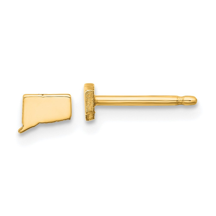Sterling Silver/Gold-plated Connecticut State Earrings XNE50GP-CT