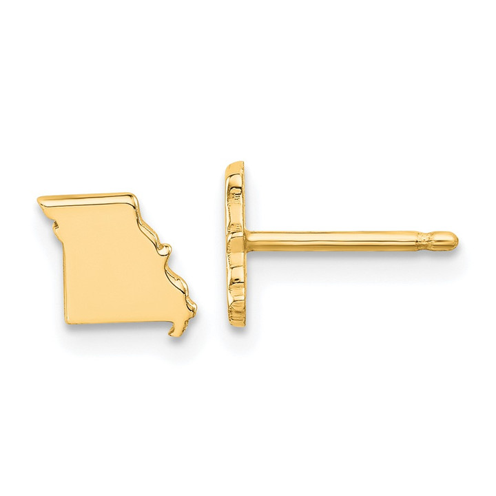 Sterling Silver Gold-plated Missouri State Earrings XNE50GP-MO