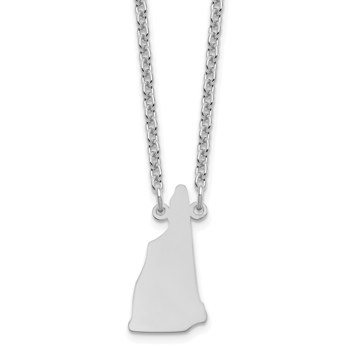 Sterling Silver/Rhodium-plated New Hampshire State Necklace XNA706SS-NH
