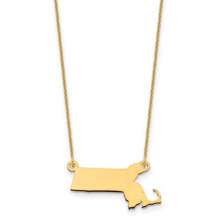 14KY Massachusetts State Necklace XNA706Y-MA