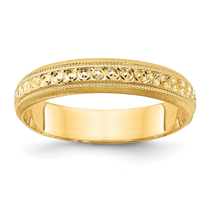 14k 3mm Design Etched Wedding Band Size 5.5 XWB249-5.5