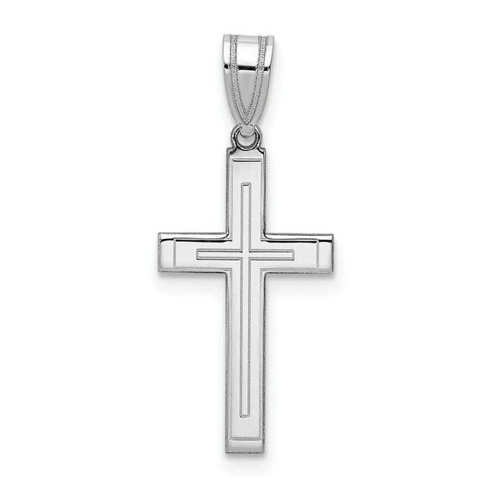 14k White Gold Cross Pendant XR551