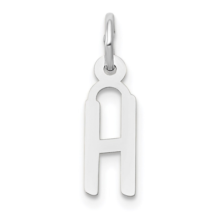 14K White Gold Small Slanted Block Letter H Initial Charm YC645H