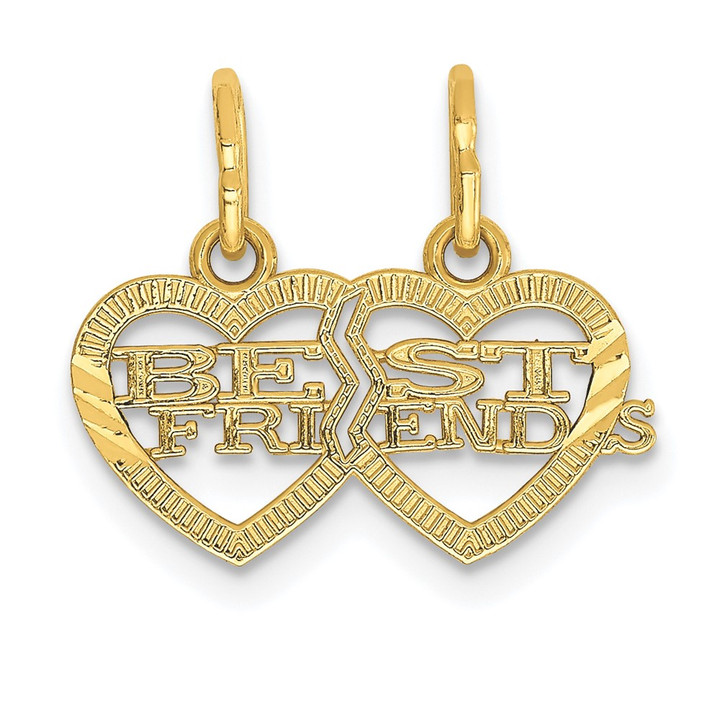 14k Double Heart BEST FRIENDS Break-apart Charm YC481