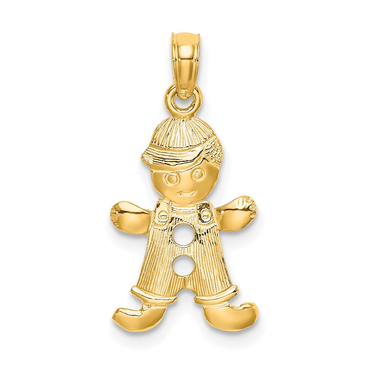 10k Playful Boy w/Cut Out Buttons Charm 10C4017