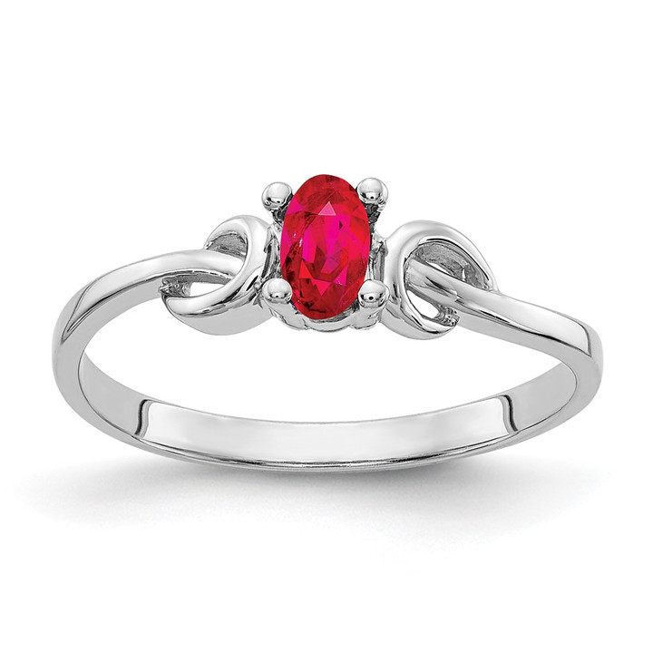 14k White Gold 5x3mm Oval Ruby ring Y4651R