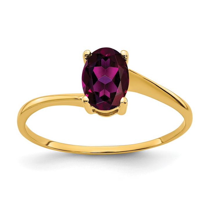 14k 7x5mm Oval Rhodolite Garnet ring Y4665RG