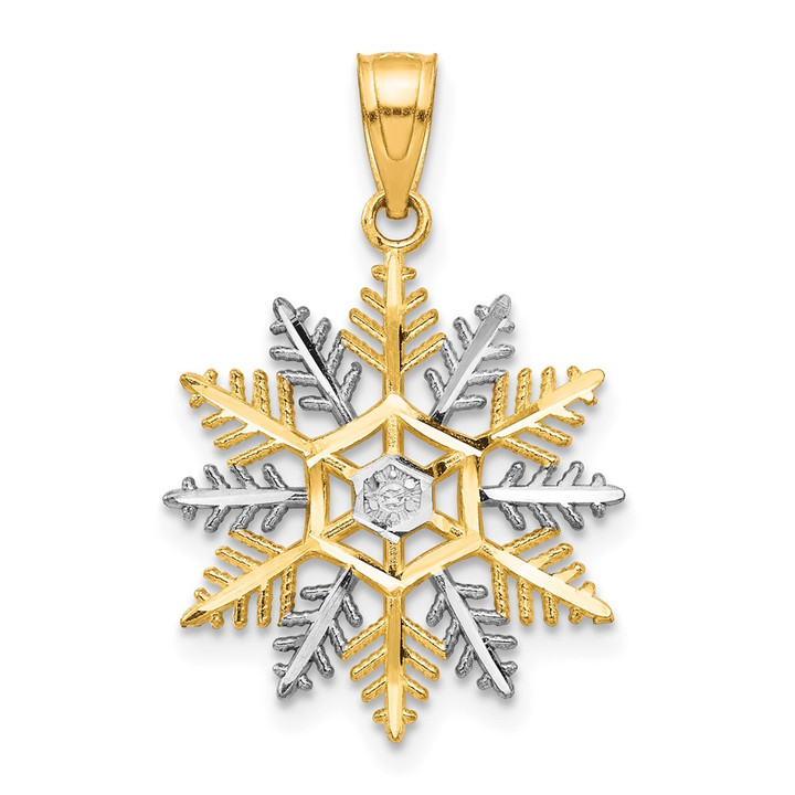 10K w/Rhodium Snowflake Charm 10C986