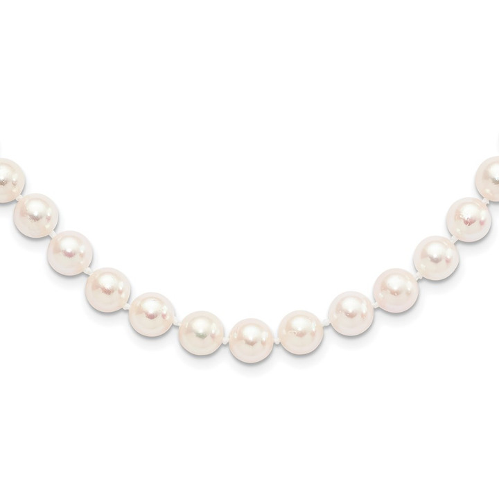 14k 8-9mm Round White Saltwater Akoya Cultured Pearl Necklace PL80AA-18